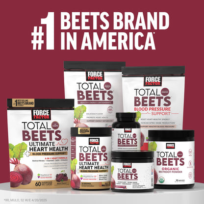 Total Beets Organic Beet Root Powder, Beetroot Supplement for Circulation & Blood Flow, Usda-Certified Organic, Unflavored, 60 Servings