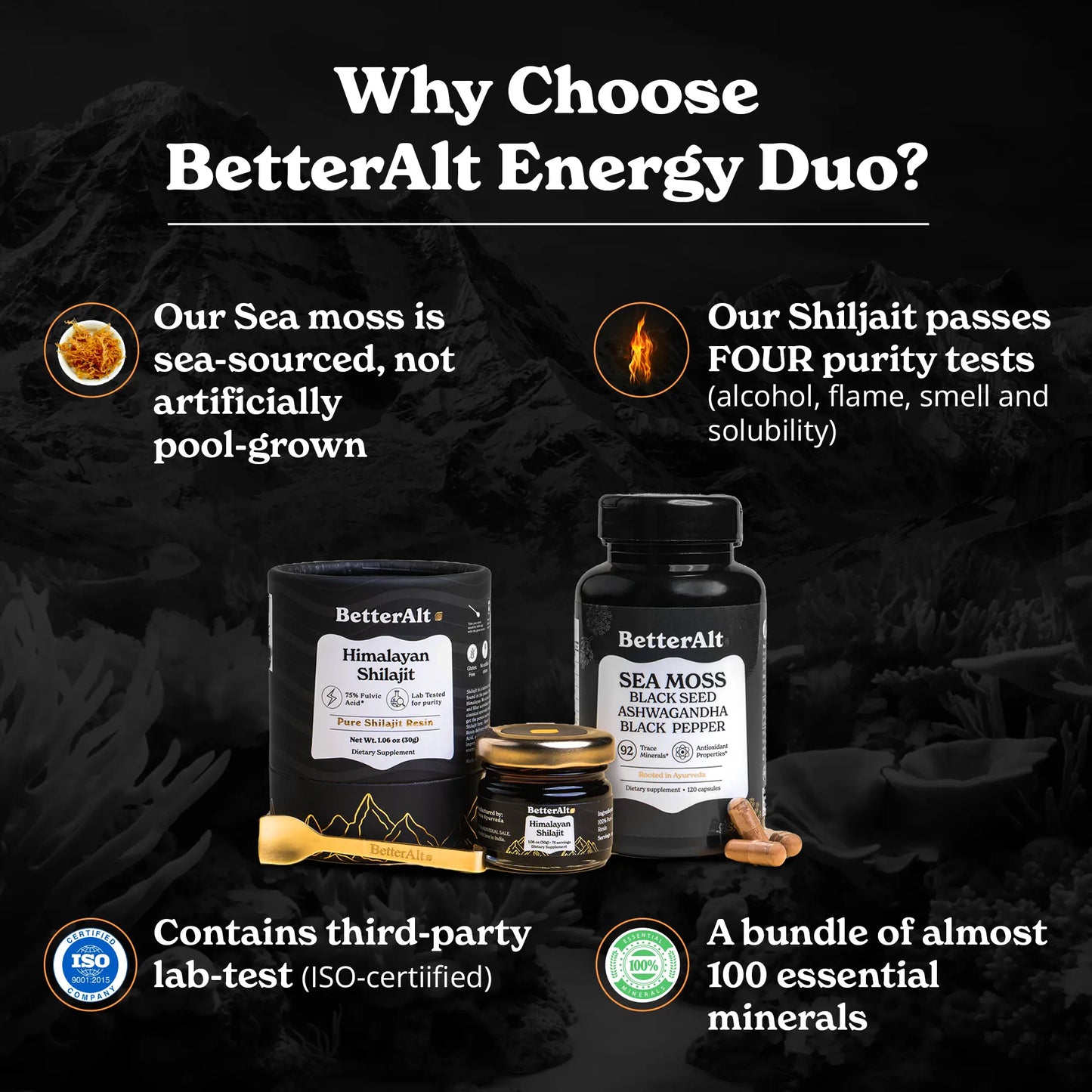 Himalayan Shilajit Sea Moss, Ashwagandha, Black Pepper